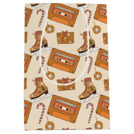 Sacola Para Presentes Média Alegria Natalina Retro
