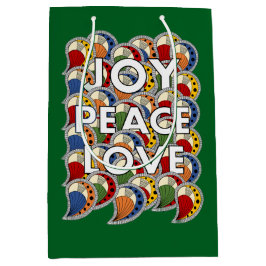 Sacola Para Presentes Média Alegria Paz Amor 