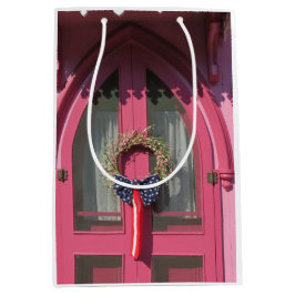 Sacola Para Presentes Média Algodão com pães-de-pata cor-de-rosa - Vinha de Ma