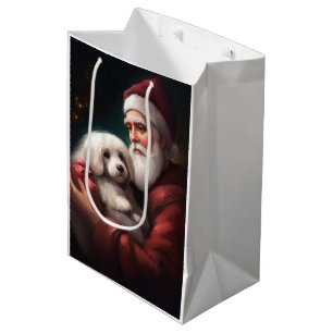 Sacola Para Presentes Média Algodão De Tulear Com Natal