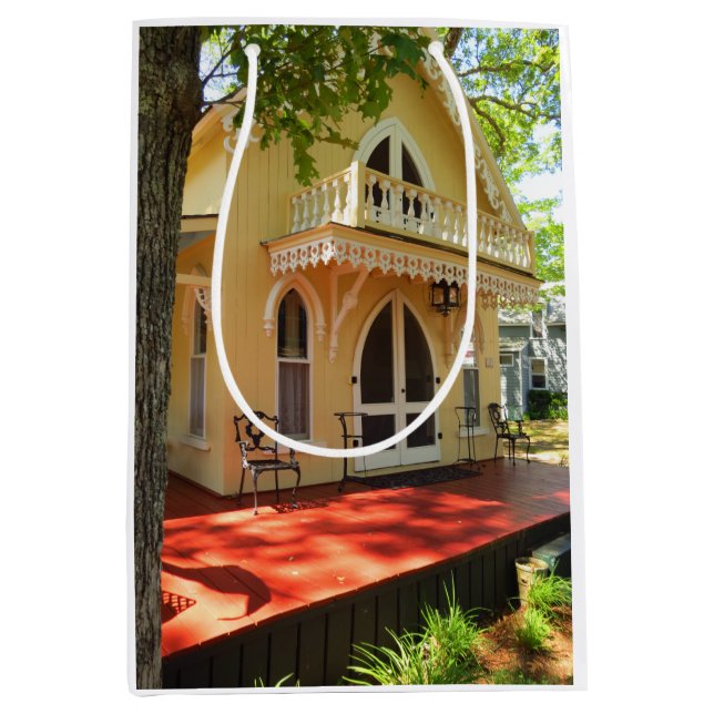 Sacola Para Presentes Média Algodão Vitoriano em Sol - Vineyard de Martha (Frente)