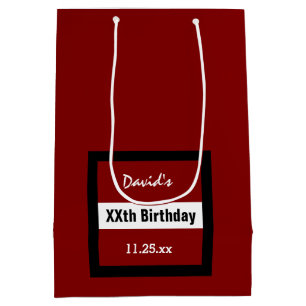Sacola Para Presentes Média Algum vermelho do aniversário do ano com costume