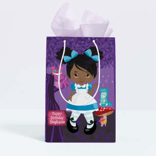 Sacola Para Presentes Média Alice Negra - Saco de Presente Médio de Gato Ches