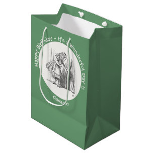 Sacola Para Presentes Média Alice no País das Maravilhas, Aniversário ou Outro