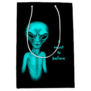 Sacola Para Presentes Média Alienígena, quero acreditar