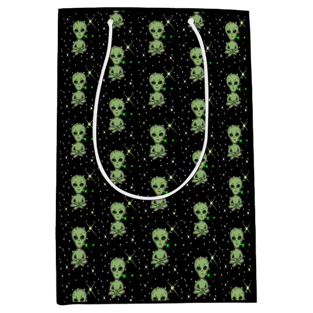 Sacola Para Presentes Média Aliens, OVNIs, Ufologia (Frente)