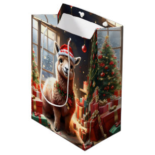 Sacola Para Presentes Média "Alpaca the Presents: Um Conto de Natal"