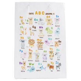 Sacola Para Presentes Média Alphabet Animal ABC Animais de estimação