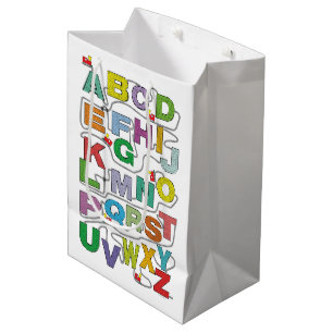 Sacola Para Presentes Média Alphabet Maze Quebra-cabeça Railroad