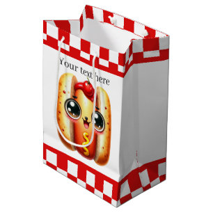 Sacola Para Presentes Média Amantes de cachorro-quente bonitos personalizáveis