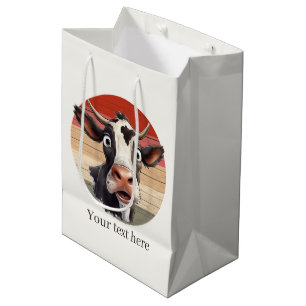Sacola Para Presentes Média Amantes de vacas bonitas, personalizáveis