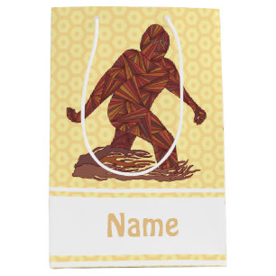 Sacola Para Presentes Média Amarelo de passeio e Brown de Z Bigfoot Sasquatch