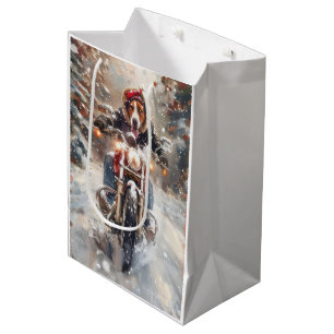 Sacola Para Presentes Média American English Foxhound Riding Bike Natal