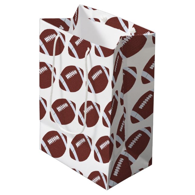 Sacola Para Presentes Média American Football Gridiron Ball Patterno (Frente inclinada)
