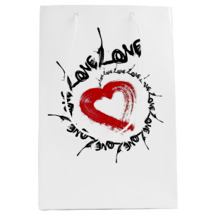 Sacola Para Presentes Média Amor Corações Presentes Saco