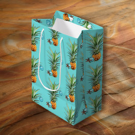 Sacola Para Presentes Média Ananás de Natal tropical