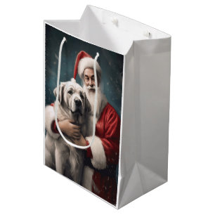 Sacola Para Presentes Média Anatólia Shepherd com o Natal do Papai Noel