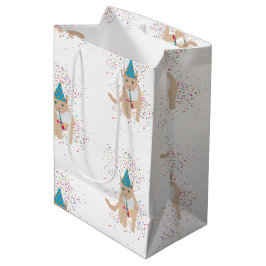 Sacola Para Presentes Média Animais de Gato Engraçados Fazendo Festa