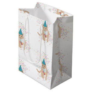Sacola Para Presentes Média Animais de Gato Engraçados Fazendo Festa
