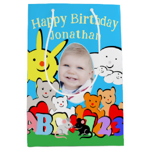 Sacola Para Presentes Média Animais Fofos Divertidos Personalizados Aniversári