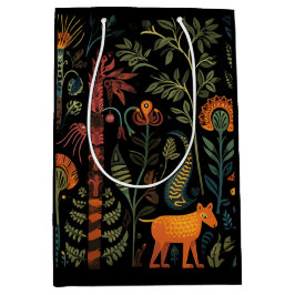 Sacola Para Presentes Média Animais misteriosos de fantasia em preto