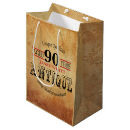 Sacola Para Presentes Média Aniversário antigo do 90 do marco miliário