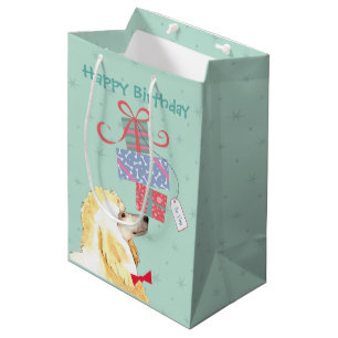 Sacola Para Presentes Média Aniversário Apresenta Poodle