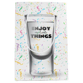 Sacola Para Presentes Média Aniversário Atirou Vidro Em Confetti