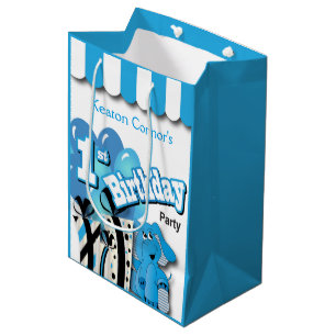 Sacola Para Presentes Média Aniversário azul do elefante de Little Boy ø