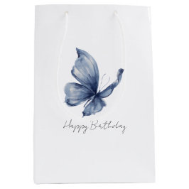 Sacola Para Presentes Média Aniversário Borboleta Azul Bonita