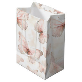 Sacola Para Presentes Média Aniversário Borboletas Rosa Bonitas