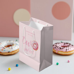 Sacola Para Presentes Média Aniversário da Rosquinha Rosa