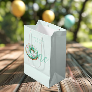 Sacola Para Presentes Média Aniversário da Rosquinha Verde