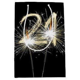 Sacola Para Presentes Média aniversário de 21 anos Sparklers em preto