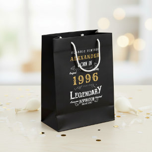 Sacola Para Presentes Média Aniversário de 30 anos 1996 Adicionar Nome Legenda