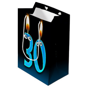 Sacola Para Presentes Média aniversário de 30 anos velas Saco médio de prese