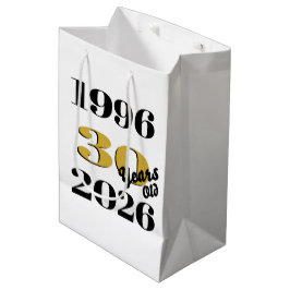 Sacola Para Presentes Média Aniversário de 30 anos Vintage 1996 Milestone