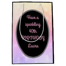 Aniversário de 40 anos de luxo Dourado e rosa pers