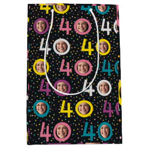 Sacola Para Presentes Média aniversário de 40 anos Personalizar Foto