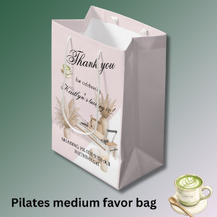 Sacola Para Presentes Média Aniversário de 40 anos Tema Rosa Pilates