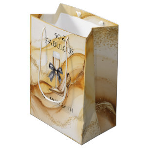 Sacola Para Presentes Média Aniversário de 50 anos & Fabuloso com Salto Alto D