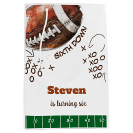 Sacola Para Presentes Média Aniversário de criança de bola de futebol american