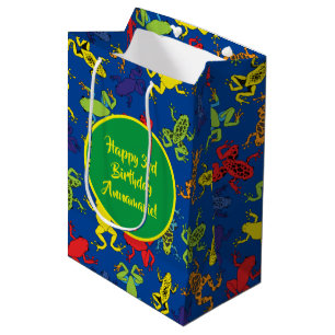 Sacola Para Presentes Média Aniversário de criança de Sapos de árvores