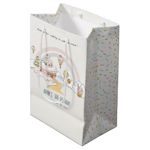 Sacola Para Presentes Média Aniversário de criança de terra doce doce e doce d