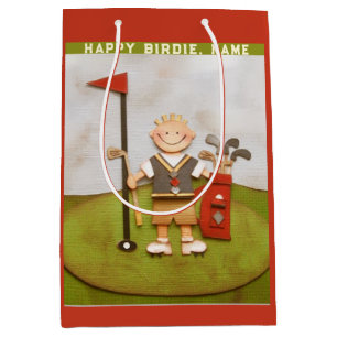 Sacola Para Presentes Média Aniversário de Golfe