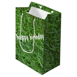 Sacola Para Presentes Média Aniversário de Grass Verde
