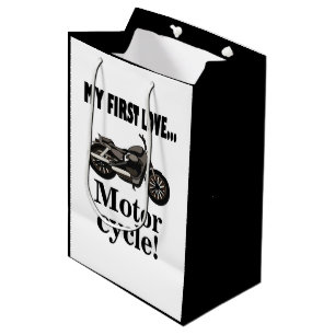 Sacola Para Presentes Média Aniversário de Motociclista Motocicleta