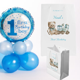 Sacola Para Presentes Média Aniversário do 1º Ano todo bonito a bordo