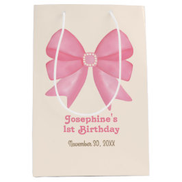 Sacola Para Presentes Média Aniversário do Arco Rosa Mole Mínimo