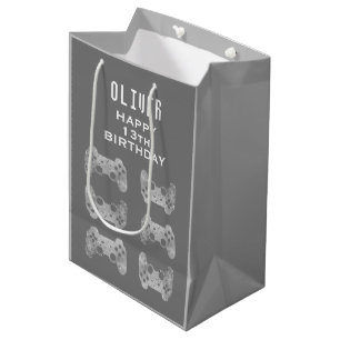 Sacola Para Presentes Média Aniversário do Controlador de Jogos de Vídeo Gamer